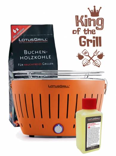 LOTUS Grill Barbecue a Carbonella Barbecue Standard Arancione Fuoco più leggera GEL & Carbone 
